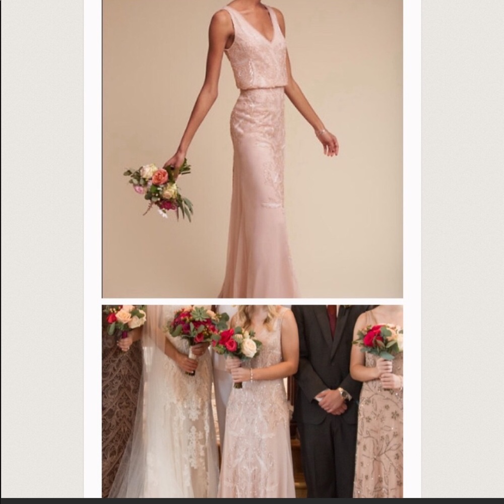 Adrienne lapel sequin gown